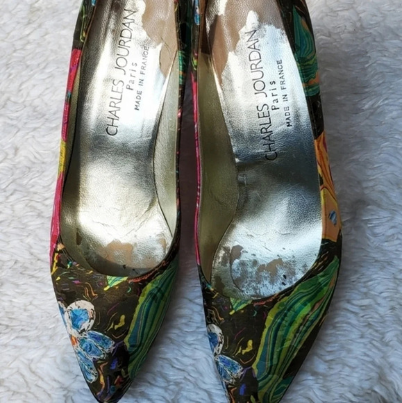 Charles Jourdan vintage print pumps 9 - Picture 2 of 9